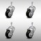 Service Caster 3.5 Inch SS Black Polyurethane Wheel Swivel 3/8 Inch Threaded Stem Caster Set SCC-SSTS20S3514-PPUB-BLK-381615-4 - alternate 1